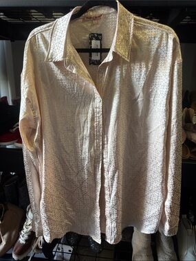 Bailey 44 Blush Satin Jacquard Button-Up Shirt